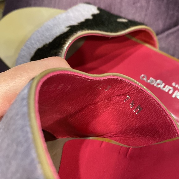 EMANUEL UNGARO cow hair slides NWT 7.5 - Picture 3 of 8